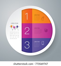 Infographics design vector and marketing icons can be used for workflow layout, diagram, annual report, web design. Business concept with 3 options, steps or processes.