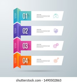 Infographics design vector paper art style and marketing icons can be used for workflow layout, diagram, annual report, web design. Business concept with 4 options, steps or processes.