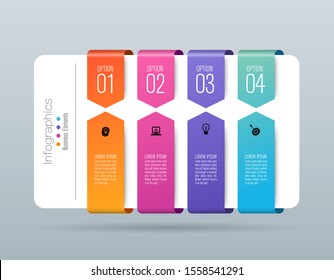 Infographics design vector paper art style and marketing icons can be used for workflow layout, diagram, annual report, web design. Business concept with 4 options, steps or processes.