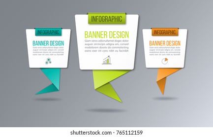 Infographics design vector - Template for banner, step up options, diagram, workflow layout, business plan, web design