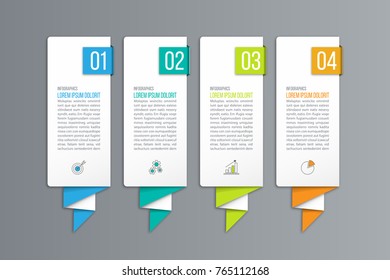 Infographics design vector - Template for banner, step up options, diagram, workflow layout, business plan, web design