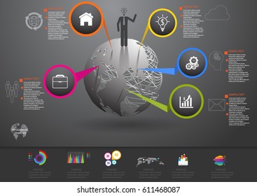 Infographics design vector and template marketing icons and  Business concept 