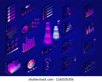 Infographics diagram, chart and graph set.