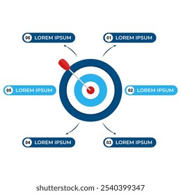 Objetivo del diagrama de infografías, tablero de dardos, presentación