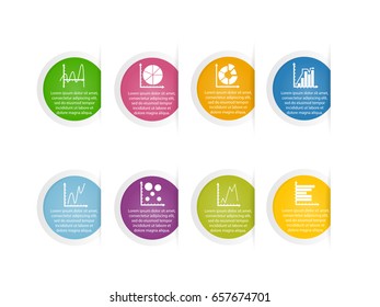 Infographics with diagram icons and displaying various options