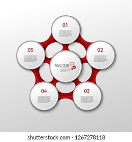Infographics. The diagram of the plan for presentations. Five development options. Vector illustration.