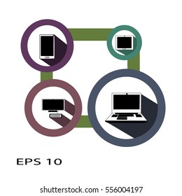 Infographics with digital technology in the vector.
