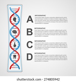 Infographics in the DNA helix form. Vector design element. 