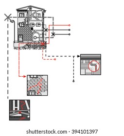 infographics, drawing buildings and structures