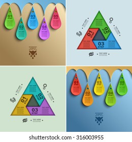 Infographics Eco Web design, Set modern business banners template, Step up number options, Vector Eps 10