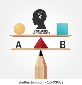 infographics education pencil concept vector illustration
