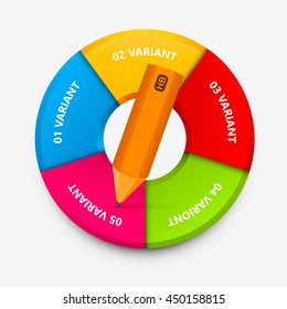 Infographics education. Vector design element. Pencil with data