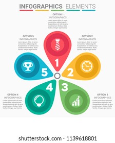 INFOGRAPHICS element abstract design the number top five list template