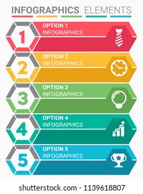 INFOGRAPHICS element abstract design the number top five list template