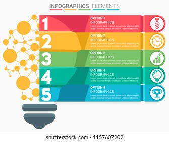 INFOGRAPHICS element abstract design the number top five list template