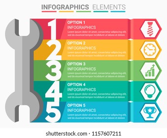 INFOGRAPHICS element abstract design the number top five list template