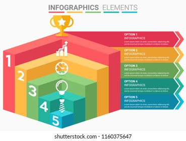 INFOGRAPHICS element abstract design the number top five list template