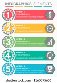 INFOGRAPHICS element abstract design the number top five list template