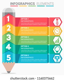 INFOGRAPHICS element abstract design the number top five list template