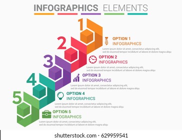 INFOGRAPHICS Element Abstract Design The Number Top Five List Template