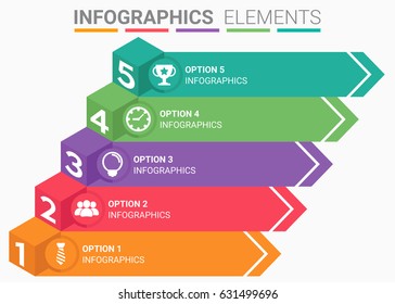 INFOGRAPHICS element abstract design the number top five list template