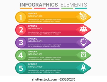 INFOGRAPHICS element abstract design the number top five timeline template