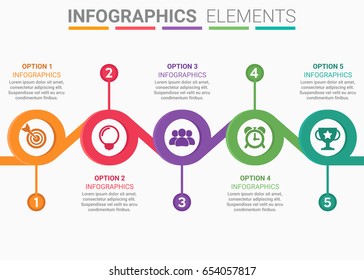 INFOGRAPHICS element abstract design the number top five timeline template