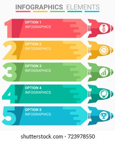 INFOGRAPHICS element abstract design the number top five list template