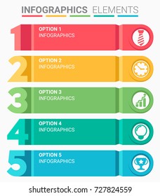 INFOGRAPHICS element abstract design the number top five list template