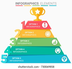 INFOGRAPHICS Element Abstract Design The Number Top Five List Template