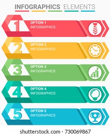 INFOGRAPHICS element abstract design the number top five list template