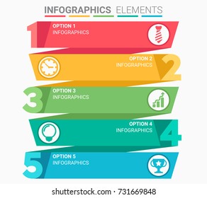 INFOGRAPHICS element abstract design the number top five list template