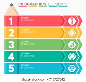 INFOGRAPHICS element abstract design the number top five list template