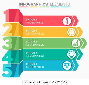 INFOGRAPHICS element abstract design the number top five list template