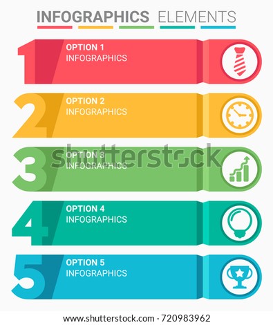 INFOGRAPHICS element abstract design the number top five list template