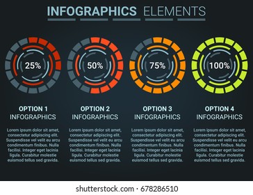 INFOGRAPHICS element abstract design progress loading circle ,Set of indicator concept template
