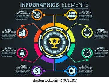 INFOGRAPHICS element abstract design round successful event Concept template