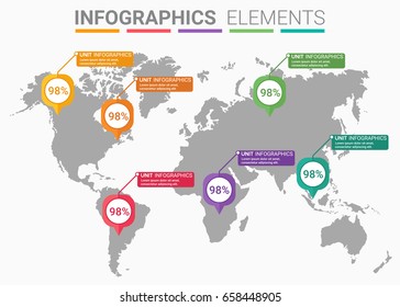 INFOGRAPHICS element abstract design world map concept template