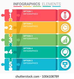 INFOGRAPHICS element abstract modern design the numbers top five template