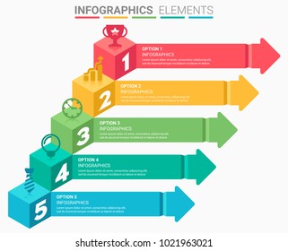 INFOGRAPHICS element abstract modern design the numbers top five template