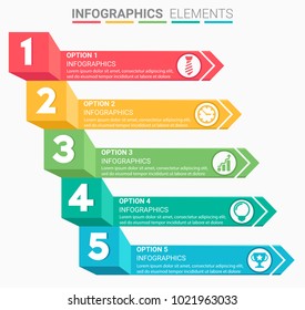 INFOGRAPHICS element abstract modern design the numbers top five template