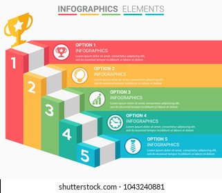 INFOGRAPHICS element abstract modern design the numbers top five template