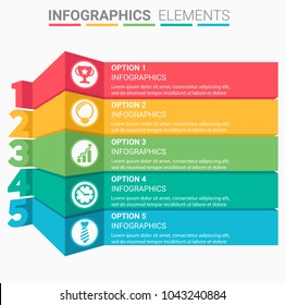 INFOGRAPHICS element abstract modern design the numbers top five template
