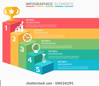 INFOGRAPHICS element abstract modern design the numbers top five template
