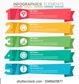 INFOGRAPHICS element abstract modern design the numbers top five template