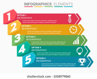 INFOGRAPHICS element abstract modern design the numbers top five template