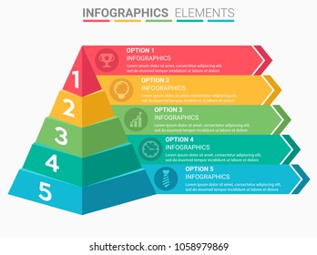 INFOGRAPHICS element abstract modern design the numbers top five template