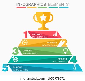 INFOGRAPHICS element abstract modern design the numbers top five template