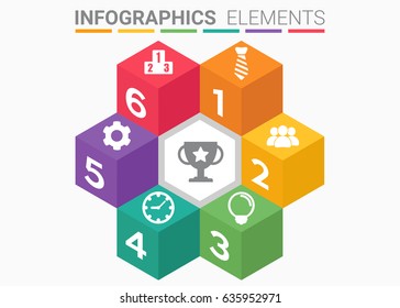 INFOGRAPHICS element abstract modern design the numbers template
