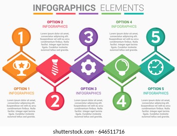 INFOGRAPHICS element abstract modern design the numbers top five template